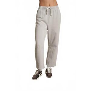 NEW PERFECTWHITETEE fallon fleece barrel leg sweatpant in silver